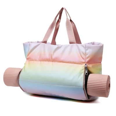 Waterproof Female Gym Bag with Yoga Mat Holder New Sports Wet and Dry Separation Nylon Duffel Bag