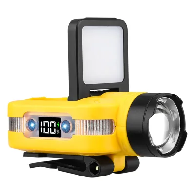 Cross-border New White Laser Multi-function Induction Headlight Red Blue Warning Light Multi-angle Adjustable Digital Cap IP65