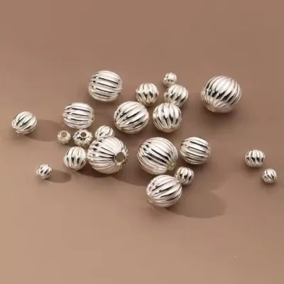 Hot Selling 925 Sterling Silver Pumpkin Bead for Accessories & Jewelry Findings & Components