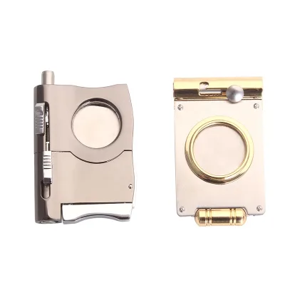 2024 Wholesale Custom Portable Square Multifunction 3 1 Cigar Cutter Gun Gray Cigarettes Puncher Cigar Accessories