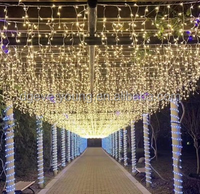 Ououtdoor Connectable Christmas 300 Led Icicle Curtain Light 8 Function Flashing Wedding Christmas Hotel Hall Decoration