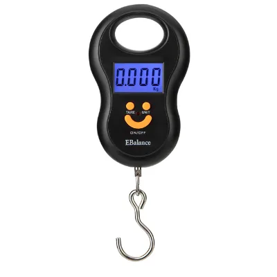 Dr.Heng Camping Gift Portable Battery Powered LCD Hanging Scale 50kg/10g Stainless Steel Hook ABS Plastic Surface Luggage Scale