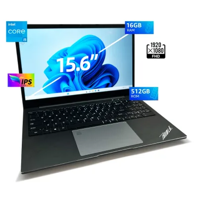 15.6'' Laptop - Intel Core I5-1235U 16GB RAM 512GB SSD Sleek Cool Black, 1-Year Enhanced Warranty Protection Pack, USB-C Hub