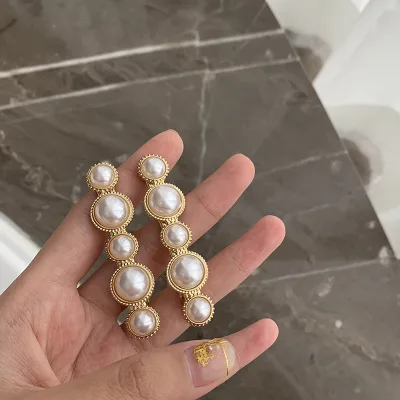 Vintage Hairpins Jewelry Simulation Pearl Hair Clip Korean Trendy Hairpin for Women Girls