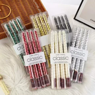 Paraffin Wax Tapered Candles for Home Decor & Weddings 10inch 11 Colors Custom Logo 4 Pack