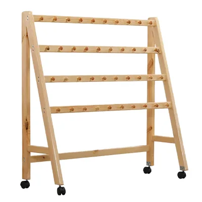 Moving Towel Rack with Wheel Nursery Furniture Kindergarten Wood Bathroom Kids Towel Rack