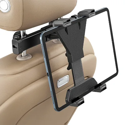 Universal 360 Degree Rotate Car Headrest Rear Seat Tablet Holder with Strong Clamp Design