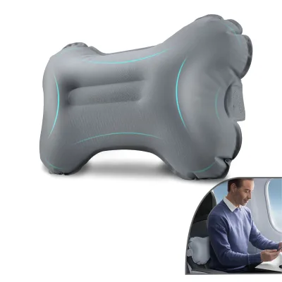 Inflatable Lumbar Pillow for Travel,Lower Back Pain Relief,Compact Travel Cushion for Airplane, Car, Office & Home Use