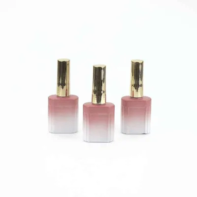 12ml Striped Nail Polish Empty Glass Bottle with Gold Lid and Brush Direct From Manufacturers & Suppliers