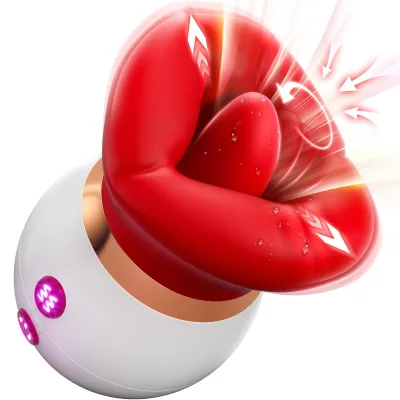 Oral Sex Toy Vibrating Mouth Sucker Tongue Licking Clitoral Stimulator Rose Mouth Vibrator for Women's Female Masturbation Toys