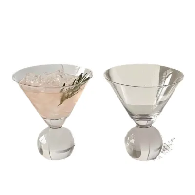 Wholesale Classic Transparent Short-Stemmed Creative Unique Martini Glass Crystal Cocktail Glass for Party