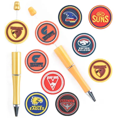 New Product New Zealand Team Logo Colorful Eco-friendly PVC Focal Beads for Pen Making