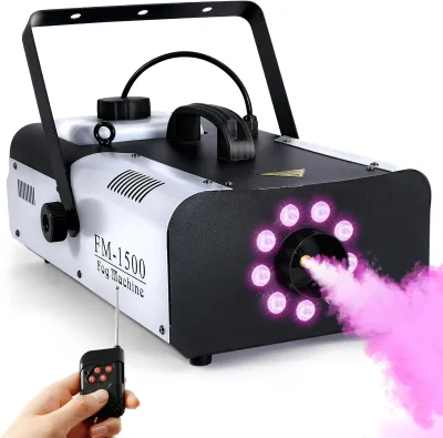1500W LED Fog Machine with Strong Output Wireless Remote Control for Party Wedding Christmas Stage-Stage Lighting Equipment