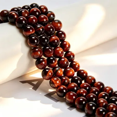 Wholesale Natural Crystals Bracelet 8mm Red tiger Eye Stone Bracelets Healing Beads for Women Jewelry