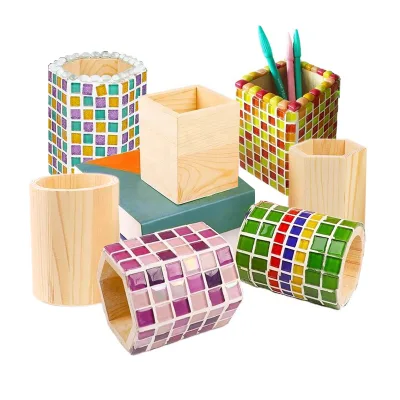 Wholesale DIY Mosaic Pen Holder Kits Round Series Easy and Safe Diy Craft Kits for Kids