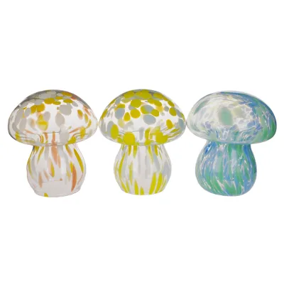 New Design Home Decor Color Leopard Glass Mushroom Lampshade for Led Table Light Decoration Living Room Desk Night Light