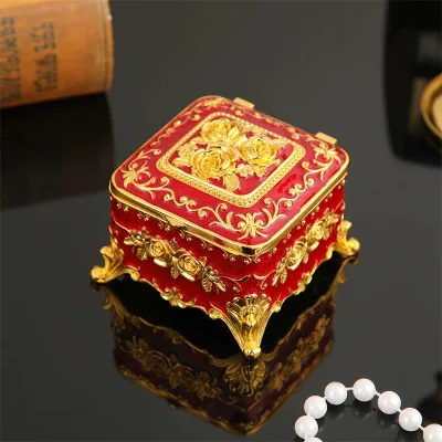 European-style Vintage Exquisite Enamel-colored Small-scale Luxury Princess Jewelry Box