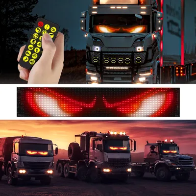 Led Car Ambient Light Flexible LED Windshield Display Cars Animated Blinking Demon Eyes APP Programmable Soft LED Screen Effects