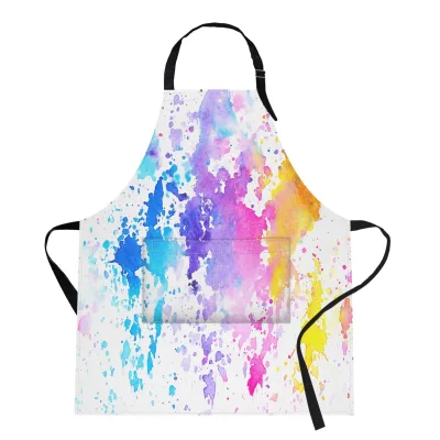 Custom Printed Sleeveless Apron Large Pocket Kitchen Apron Baking Cooking Apron
