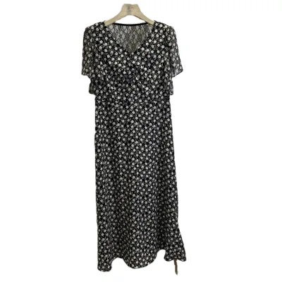 Boutique Floral Printed Summer Dress Casual A-Line Silhouette Long & Natural Waistline Made of High Quality Material Wholesale