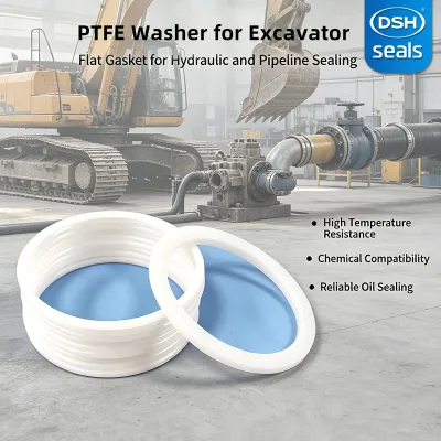 Corrosion Heavy Duty PTFE Washerfor Excavator PTFE Gasket Washer Washer Wear Proof Flat Gasket for Digger Construction Equipment