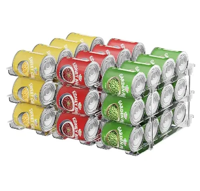 Can Organizer for Pantry,3 Sets 3 Tiers Pantry Organizers and Storage,Pantry Organizer for Fridge 36 Standard and Tall Cans Rack