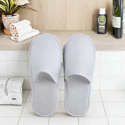 Wholesale Eco-Friendly Recyclable Portable 100% Cotton Soft Breathable Fashionable Disposable Spa Slippers