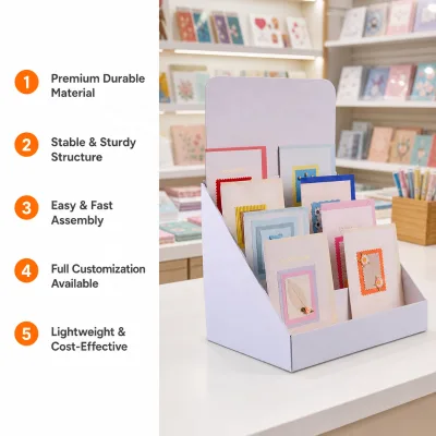 Newly Designed Foldable Corrugated Counter Display Table Eco Friendly Cardboard Counter Display for Book