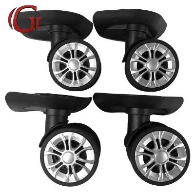 Wear Resistant Trendy Suitcase Wheels 360 Rotation 4pcs/set Adjustable Plastic Spinner Easy Install for Hard Luggage