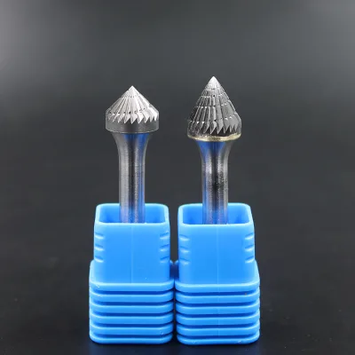 Double Cut Solid Tungsten Carbide Rotary Burr for Hammer Drill and Magnetic Drill Cone Shape 90 Grinding Cutter Burs