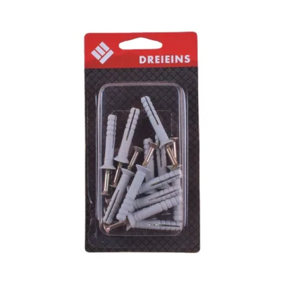 12 Pieces Free Collocation Plastic Nylon Hammer Fixing Wedge Drywall Anchor With Nail Screw