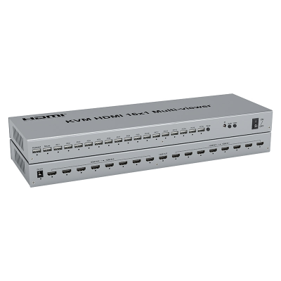 16 in 1 Out 1080P Video KVM HDMI 16x1 Multi-viewer with Seamless Switcher 16 PC to 1 Monitor