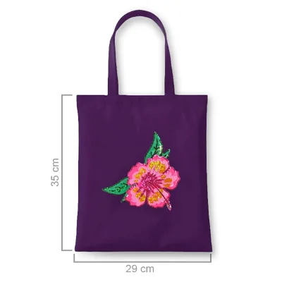 Handmade Bag with Flower Embroidery Accent