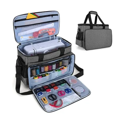 OEM Waterproof Polyester Fashion Large Capacity Lightweight Heavy-Duty Dustproof Tote Universal Sewing Kit Machine Carrying Bag