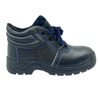 Top Fashion Construction Work Steel Toe Anti Smash Anti Puncture Mens Winter Keep Warm Thickening Leather Safety Shoes