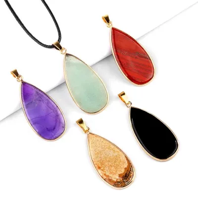 Factory Cheap Price Wholesale Natural Crystal Gemstone Water Drop Pendants for Gift