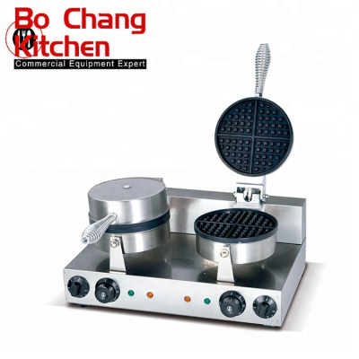Commercial Use Non- Stick Double Round Shape Industry Waffle Baker