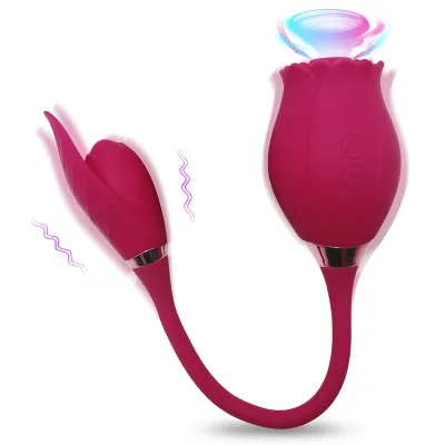Upgrade 2-in-1 Rose Toy Egg G-Spot Clitoral Stimulator 10-Speed Suction & Vibration Rose Vibrator Sex Toy for Women