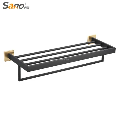 Greatest Quality Large Size Solid Sus304  Wall Mounted Bathroom Rack and Holder Best Selling Gold Plated Towel Rackack