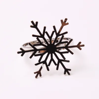 New Silver Napkin Rings Snowflake Napkin Rings Christmas Napkin Rings Paper Towel Ring Fabric Ring