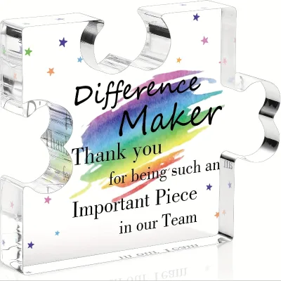 Family Photo Custom Acrylic Puzzle Plaque Digital Printing-Personalized Clear Acrylic Puzzle Piece for Modern Wall Decor Family