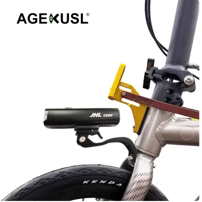AGEKUSL Front LED Bike Light Bracket Lamps Holder JHL1200 with Battery Waterproof for JAVA NEO & Dahon Folding Bicycles