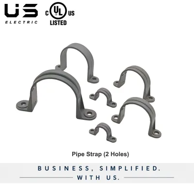 U Shaped PVC Conduit Strap 2 Hole Schedule 40 1/2-3 Inch UL Listed Non Metallic Wall Mount Support Electrical Indoor Outdoor