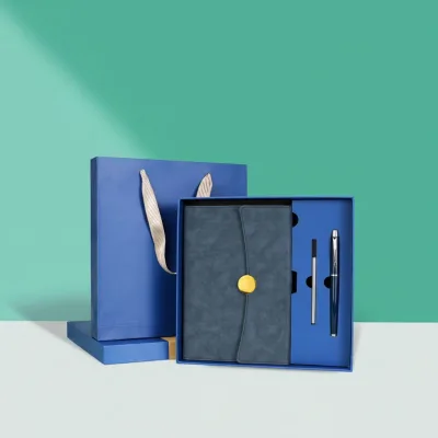 Leather Hardcover Journal for Promotional Corporate Gift for Business Custom Leather Notebook and Pen Set in Gift Box Set