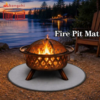 Fireproof BBQ Mat, Double-Sided Silicone Coated Outdoor Grill Pad for Fire Pit, Deck & Camping
