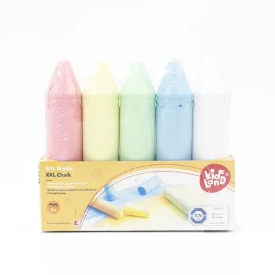 5 Pcs Eco-friendly Dustless Jumbo Sidewalk Chalk
