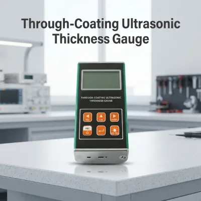 CoatingUltrasonic Thickness Gauge Metric/Imperial Units High Accuracy (0.6%H+0.05)mm 0-5mm Penetration Plastic/Metal Housing