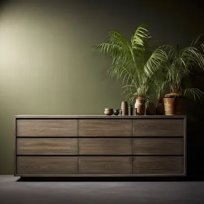 White Dresser Bedroom Indoor Furniture Oak 9-drawer Dresser