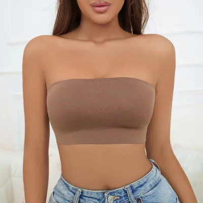 Curve-Enhancing Strapless Bralette Comfortable Ultimate Support Backless With Lace Trim Seamless Wireless Design