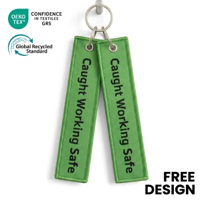 Wholesale Custom Logo Business Cartoon Jet Tag Anime Woven Durable Metal Key Chain Hanging Fabric Large Letter